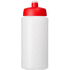 Baseline® Plus Grip 500 ml -urheilujuomapullo läppäkannella, läpikuultava-valkoinen, punainen lisäkuva 2