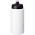 Baseline® Plus Grip 500 ml -urheilujuomapullo läppäkannella, valkoinen, musta liikelahja logopainatuksella