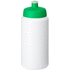Baseline® Plus Grip 500 ml -urheilujuomapullo läppäkannella, valkoinen, vihreä liikelahja logopainatuksella