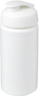 Baseline® Plus grip 500 ml läppäkantinen urheilujuomapullo, valkoinen liikelahja logopainatuksella