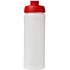 Baseline® Plus grip 750 ml läppäkantinen urheilujuomapullo, läpikuultava-valkoinen, punainen lisäkuva 2
