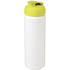 Baseline® Plus grip 750 ml läppäkantinen urheilujuomapullo, valkoinen, kalkinvihreä liikelahja logopainatuksella
