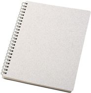 Bianco A5-koon kierremuistikirja, valkoinen liikelahja logopainatuksella