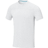 Borax miesten lyhythihainen, kierrätysmateriaaleista valmistettu GRS cool fit t-paita, valkoinen liikelahja logopainatuksella