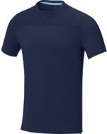 Borax miesten lyhythihainen, kierrätysmateriaaleista valmistettu GRS cool fit t-paita, tummansininen liikelahja logopainatuksella