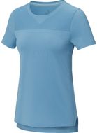 Borax naisten lyhythihainen, kierrätysmateriaalista valmistettu GRS cool fit t-paita, sininen liikelahja logopainatuksella