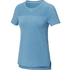 Borax naisten lyhythihainen, kierrätysmateriaalista valmistettu GRS cool fit t-paita, sininen liikelahja logopainatuksella