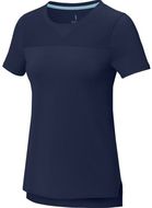 Borax naisten lyhythihainen, kierrätysmateriaalista valmistettu GRS cool fit t-paita, tummansininen liikelahja logopainatuksella