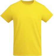 Breda miesten lyhythihainen t-paita, keltainen liikelahja logopainatuksella