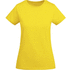 Breda naisten lyhythihainen t-paita, keltainen liikelahja logopainatuksella