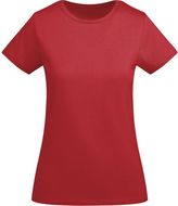 Breda naisten lyhythihainen t-paita, punainen liikelahja logopainatuksella
