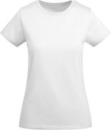 Breda naisten lyhythihainen t-paita, valkoinen liikelahja logopainatuksella