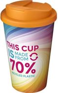 Brite-Americano® Eco 350 ml:n läikyttämätön eristetty kahvimuki, oranssi liikelahja logopainatuksella
