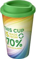 Brite-Americano® Eco 350 ml:n eristetty kahvimuki, vihreä liikelahja logopainatuksella