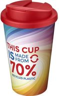 Brite-Americano® Eco 350 ml:n läikyttämätön eristetty kahvimuki, punainen liikelahja logopainatuksella
