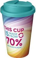 Brite-Americano® Eco 350 ml:n läikyttämätön eristetty kahvimuki, vesi-vihreä liikelahja logopainatuksella