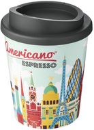 Brite-Americano® Espresso 250 ml eristetty muki, harmaa liikelahja logopainatuksella