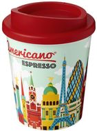Brite-Americano® Espresso 250 ml eristetty muki, punainen liikelahja logopainatuksella