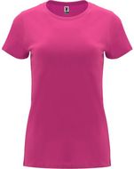 Capri naisten lyhythihainen t-paita, kirkas-vaaleanpunainen liikelahja logopainatuksella
