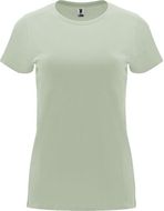 Capri naisten lyhythihainen t-paita, vaaleanvihreä liikelahja logopainatuksella
