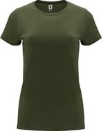 Capri naisten lyhythihainen t-paita, vakiovihreä liikelahja logopainatuksella