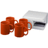 Ceramic-muki, 4 kappaleen lahjapakkaus, oranssi liikelahja omalla logolla tai painatuksella