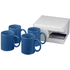 Ceramic-muki, 4 kappaleen lahjapakkaus, sininen liikelahja omalla logolla tai painatuksella