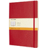 Classic XL -muistikirja, pehmeäkantinen - viiva, kirkkaan-punainen liikelahja logopainatuksella