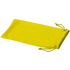 Clean-mikrokuitupussi aurinkolaseille, keltainen liikelahja logopainatuksella