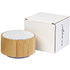 Cosmos Bluetooth® -kaiutin, bambua, valkoinen, luonnollinen liikelahja logopainatuksella