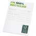 Desk-Mate® A7-koon kierrätetty muistio, valkoinen liikelahja logopainatuksella