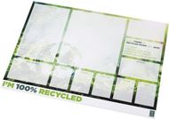 Desk-Mate® A2-koon kierrätetty muistio, valkoinen liikelahja logopainatuksella