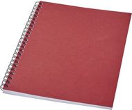 Desk-Mate® värillinen kierremuistivihko, A5, punainen liikelahja logopainatuksella