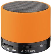 Duck Bluetooth® -kaiutin, sylinterinmuotoinen, kumipinta, oranssi liikelahja logopainatuksella