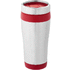 Elwood 410 ml:n eristetty juomamuki RCS-sertifioidusta kierrätetystä ruostumattomasta teräksestä, punainen liikelahja logopainatuksella