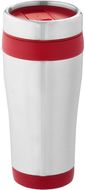 Elwood 410 ml:n eristetty juomamuki RCS-sertifioidusta kierrätetystä ruostumattomasta teräksestä, punainen liikelahja logopainatuksella
