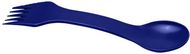 Epsy 3-in-1 lusikka, haarukka ja veitsi, tummansininen liikelahja logopainatuksella