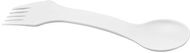 Epsy 3-in-1 lusikka, haarukka ja veitsi, valkoinen liikelahja logopainatuksella