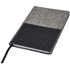 Etutaskullinen Mera RPET A5-muistikirja, harmaa liikelahja logopainatuksella