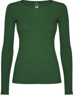Extreme naisten pitkähihainen t-paita, pullo-vihreä liikelahja logopainatuksella