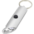 Flare kierrätetystä alumiinista valmistettu LED-valo ja pullonavaaja avainketjulla, hopea liikelahja logopainatuksella