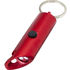 Flare kierrätetystä alumiinista valmistettu LED-valo ja pullonavaaja avainketjulla, punainen liikelahja logopainatuksella