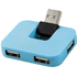 Gaia-USB-hubi, 4 porttia liikelahja logopainatuksella