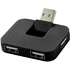Gaia-USB-hubi, 4 porttia, musta liikelahja logopainatuksella