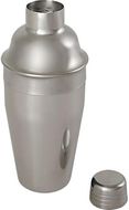Gaudie kierrätetystä ruostumattomasta teräksestä valmistettu cocktailshaker, hopea liikelahja logopainatuksella