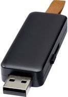 Gleam 4 Gt:n USB-muisti valotehosteella, musta liikelahja logopainatuksella