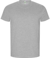 Golden miesten lyhythihainen t-paita, harmaa-kanerva liikelahja logopainatuksella