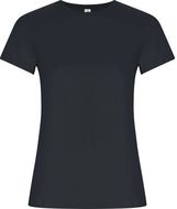 Golden naisten lyhythihainen t-paita, musta-eebenpuu liikelahja logopainatuksella