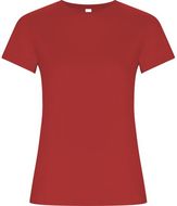 Golden naisten lyhythihainen t-paita, punainen liikelahja logopainatuksella