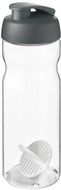 H2O Active® Base 650 ml -shakerpullo, läpikuultava-valkoinen, harmaa liikelahja logopainatuksella